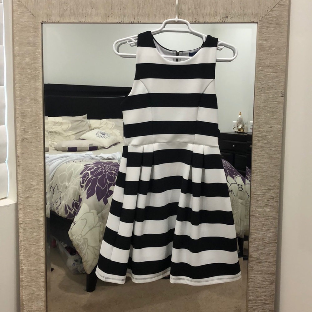 Black & white striped dress